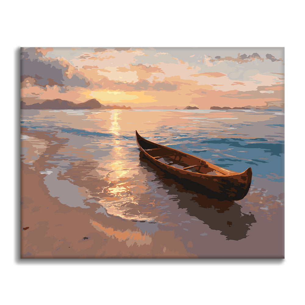 Sunset Canoe - Paint by Numbers