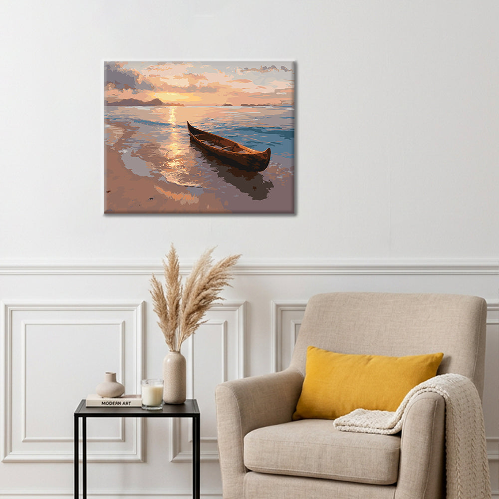 Sunset Canoe - Paint by Numbers