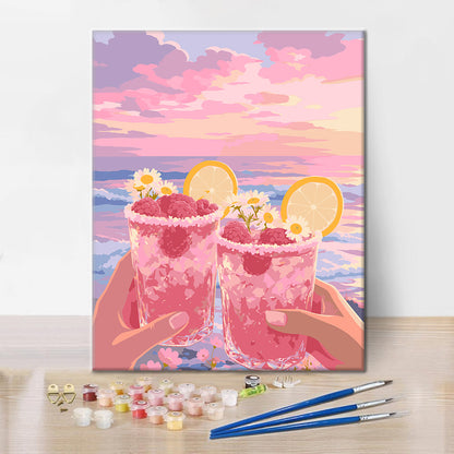 Raspberry Sunset Toast - Paint by Numbers