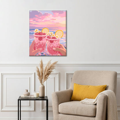 Raspberry Sunset Toast - Paint by Numbers