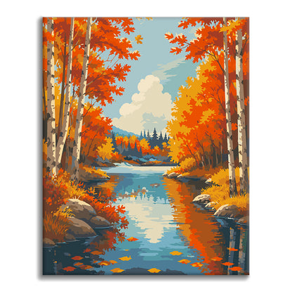 Autumn Lake - Paint by Numbers