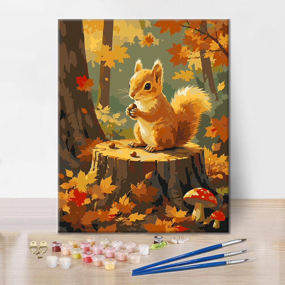 Autumn Squirrel - Paint by Numbers