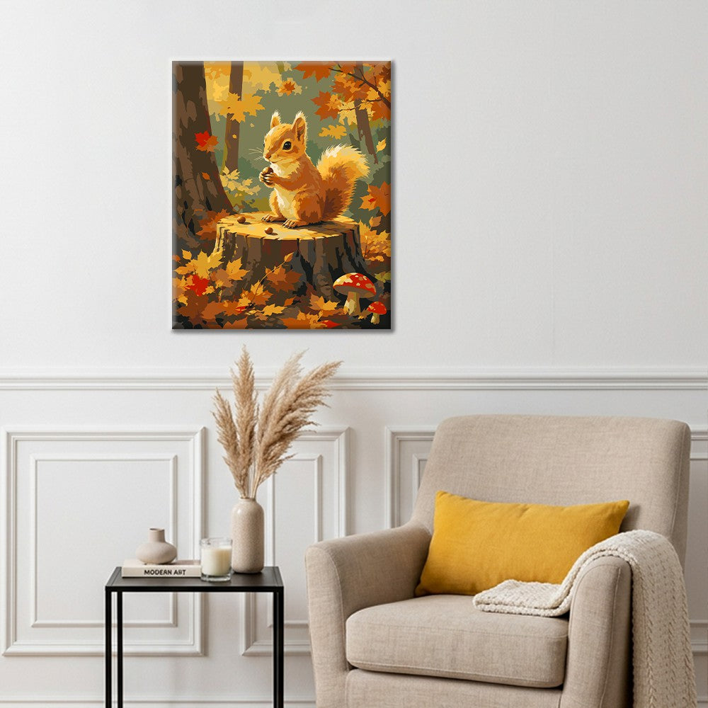 Autumn Squirrel - Paint by Numbers