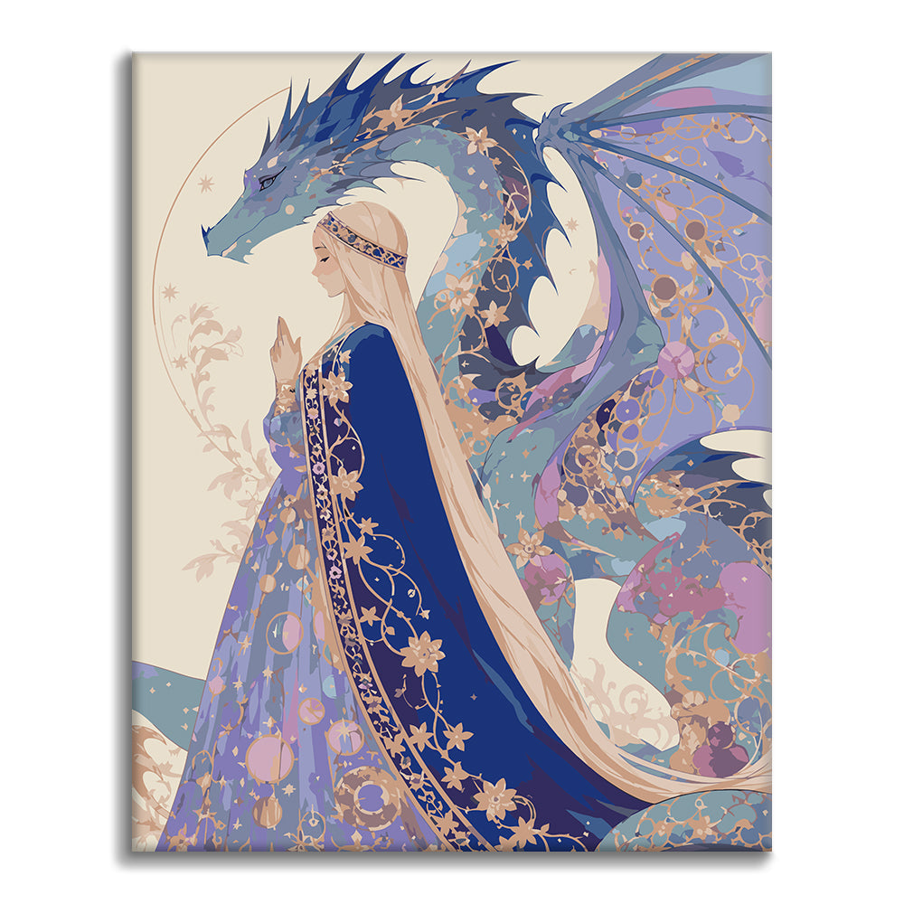 Azure Dragon Guardian - Paint by Numbers