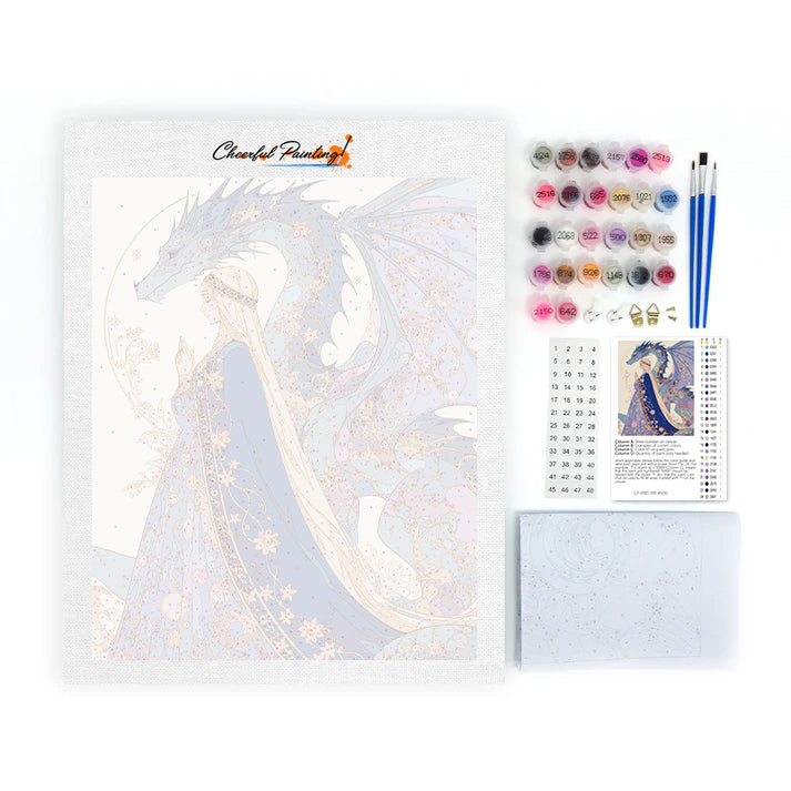 Azure Dragon Guardian - Paint by Numbers