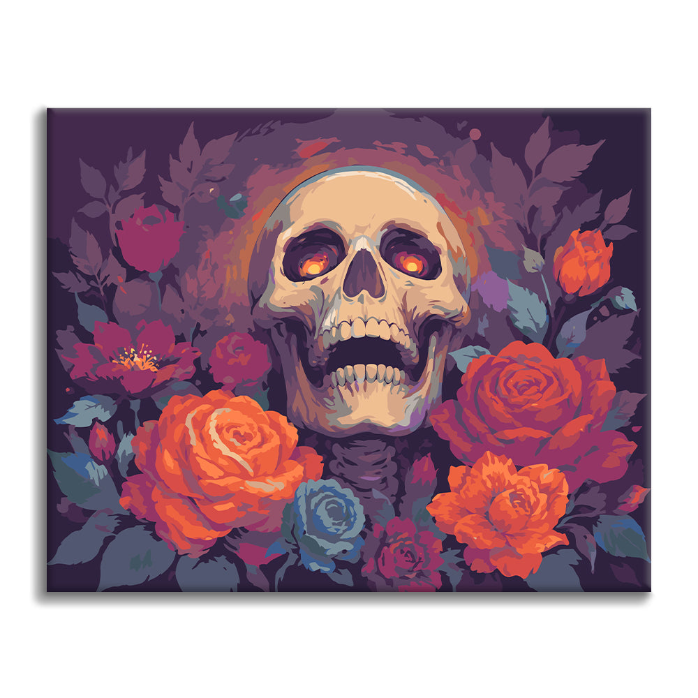 Blooming Skull Garden - Paint by Numbers