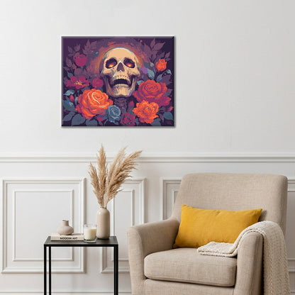 Blooming Skull Garden - Paint by Numbers