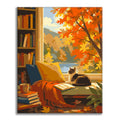 Cat Reading - Paint by Numbers