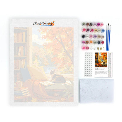 Cat Reading - Paint by Numbers