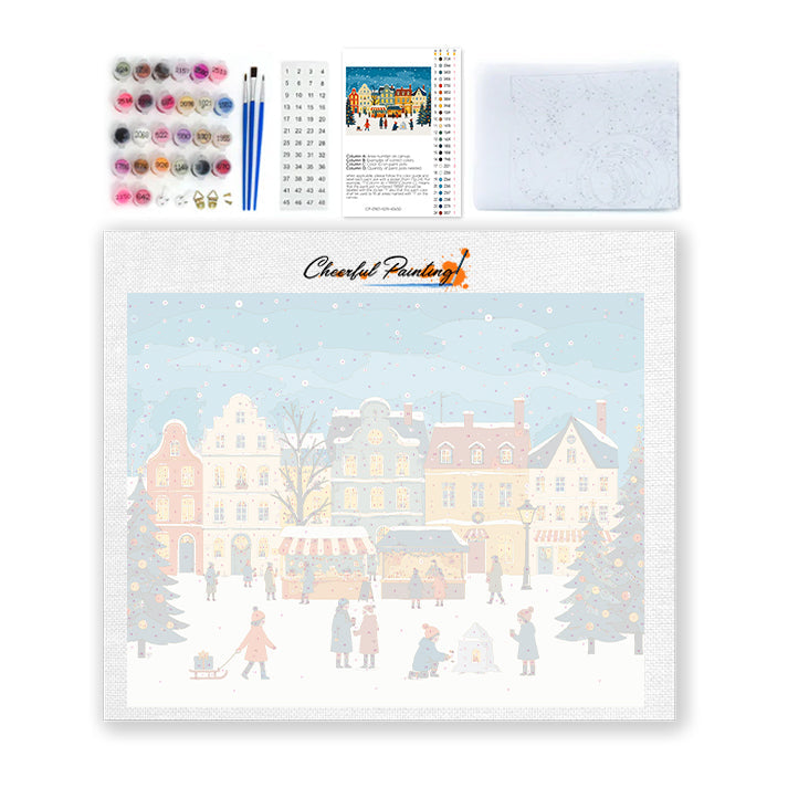 Christmas Market Village - Paint by Numbers