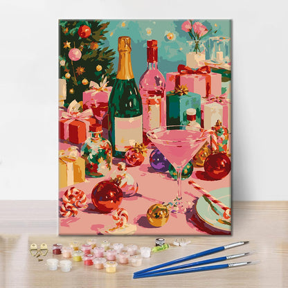 Christmas Toast & Cheers - Paint by Numbers