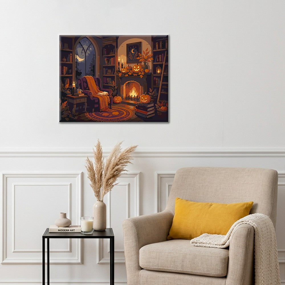 Cozy Halloween Reading Nook - Paint by Numbers
