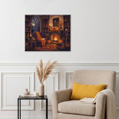 Cozy Halloween Reading Nook - Paint by Numbers