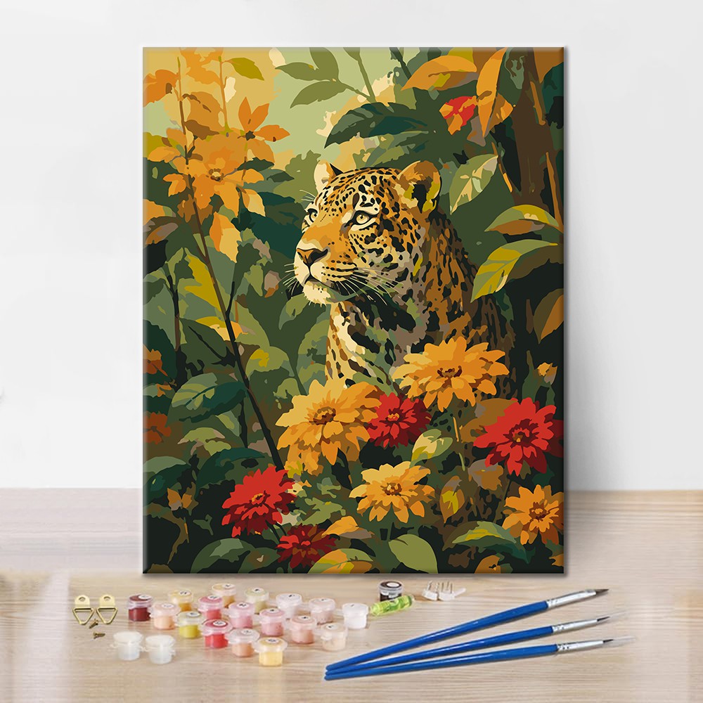 Floral Leopard - Paint by Numbers