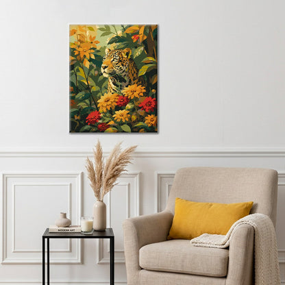 Floral Leopard - Paint by Numbers