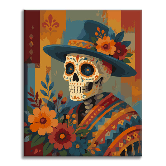 Floral Sugar Skull Feast - Paint by Numbers