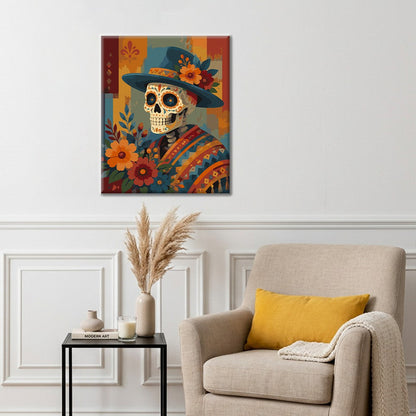 Floral Sugar Skull Feast - Paint by Numbers