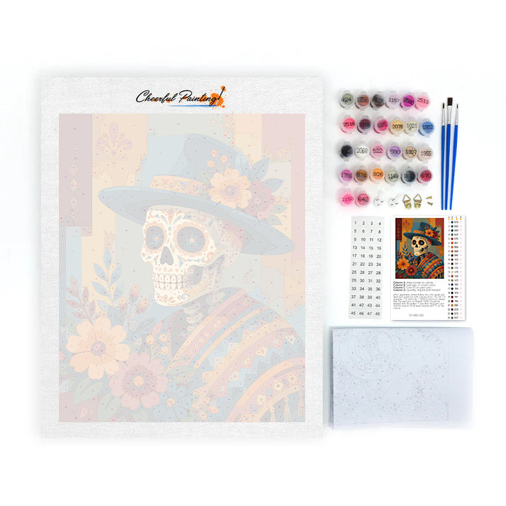 Floral Sugar Skull Feast - Paint by Numbers