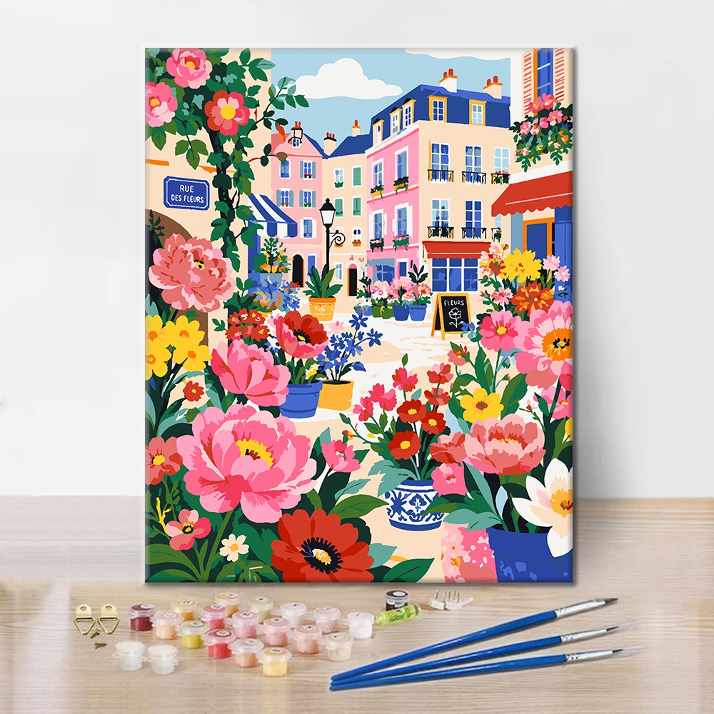 Flower Street - Paint by Numbers