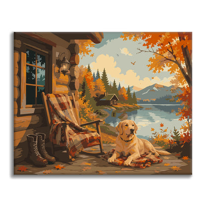 Lakeside Cabin - Paint by Numbers
