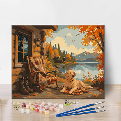 Lakeside Cabin - Paint by Numbers