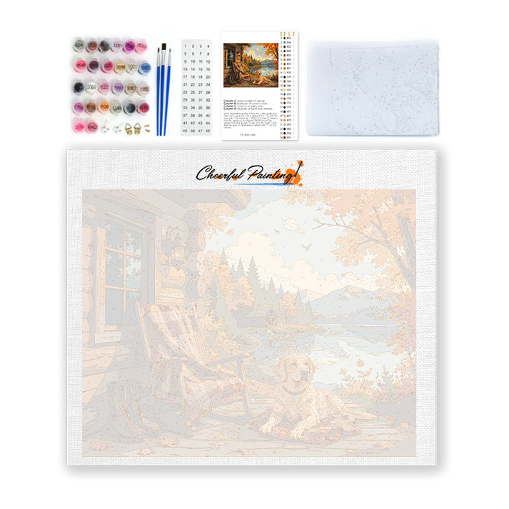 Lakeside Cabin - Paint by Numbers