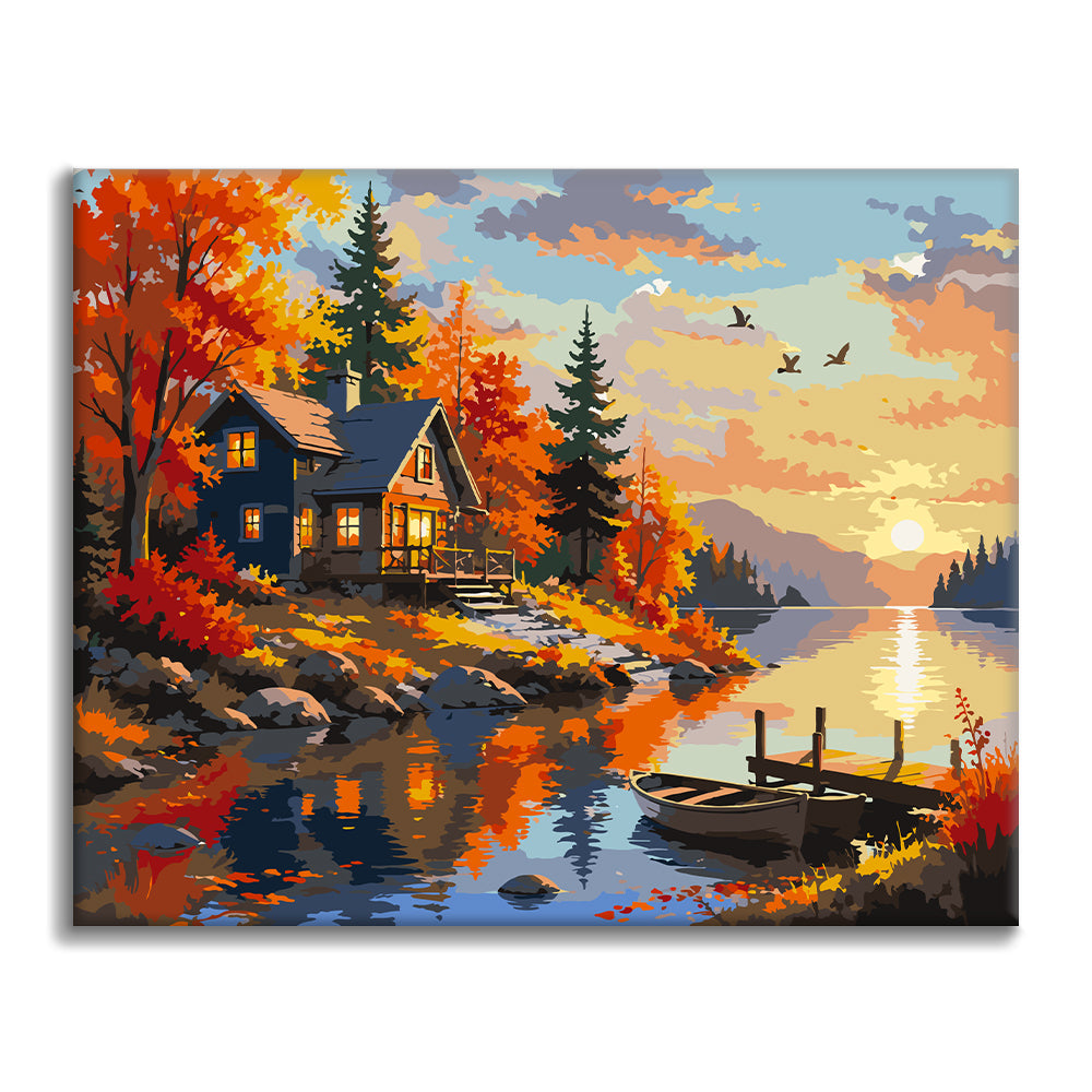 Lakeside Canoe - Paint by Numbers