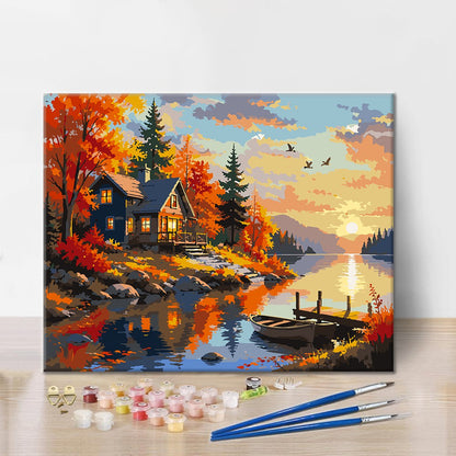Lakeside Canoe - Paint by Numbers