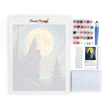 Lone Wolf Moonrise - Paint by Numbers
