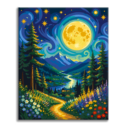 Moonlit Valley - Paint by Numbers
