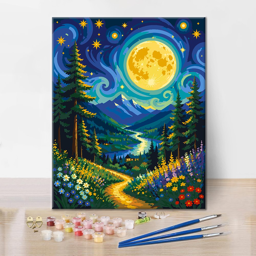 Moonlit Valley - Paint by Numbers