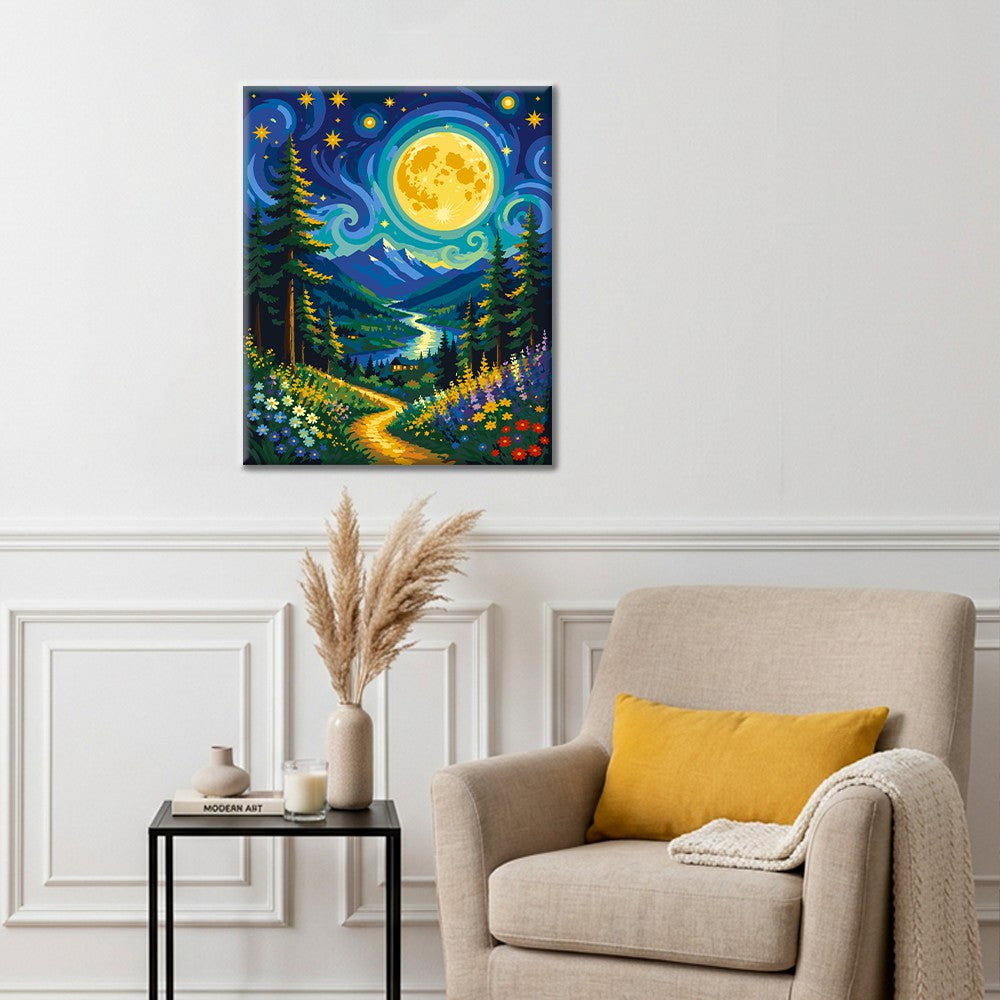 Moonlit Valley - Paint by Numbers