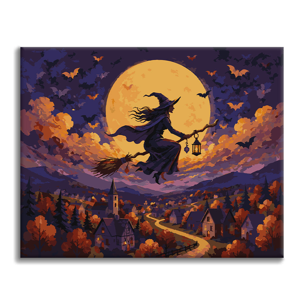 Moonlit Witch Cottage - Paint by Numbers