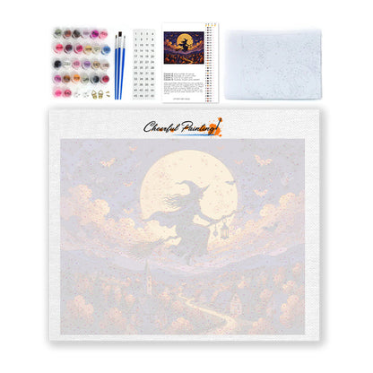 Moonlit Witch Cottage - Paint by Numbers