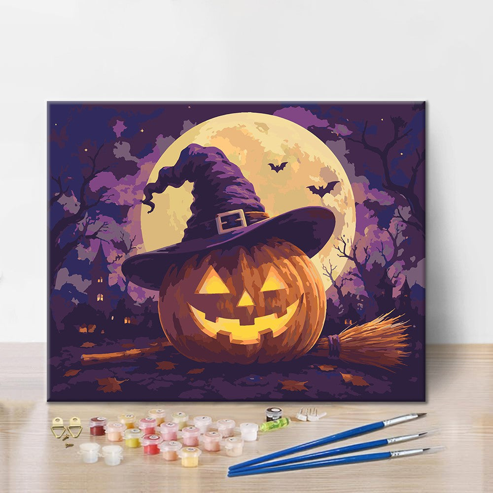 Moonlit Witch Village - Paint by Numbers