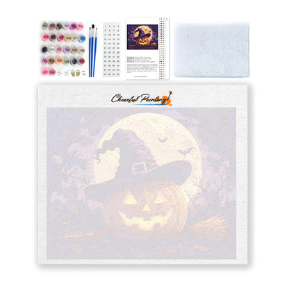 Moonlit Witch Village - Paint by Numbers