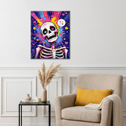 Neon Love Skull - Paint by Numbers