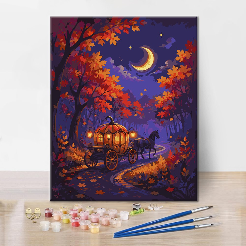 Pumpkin Carriage - Paint by Numbers