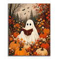 Pumpkin Ghost Reading - Paint by Numbers
