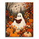 Pumpkin Ghost Reading - Paint by Numbers