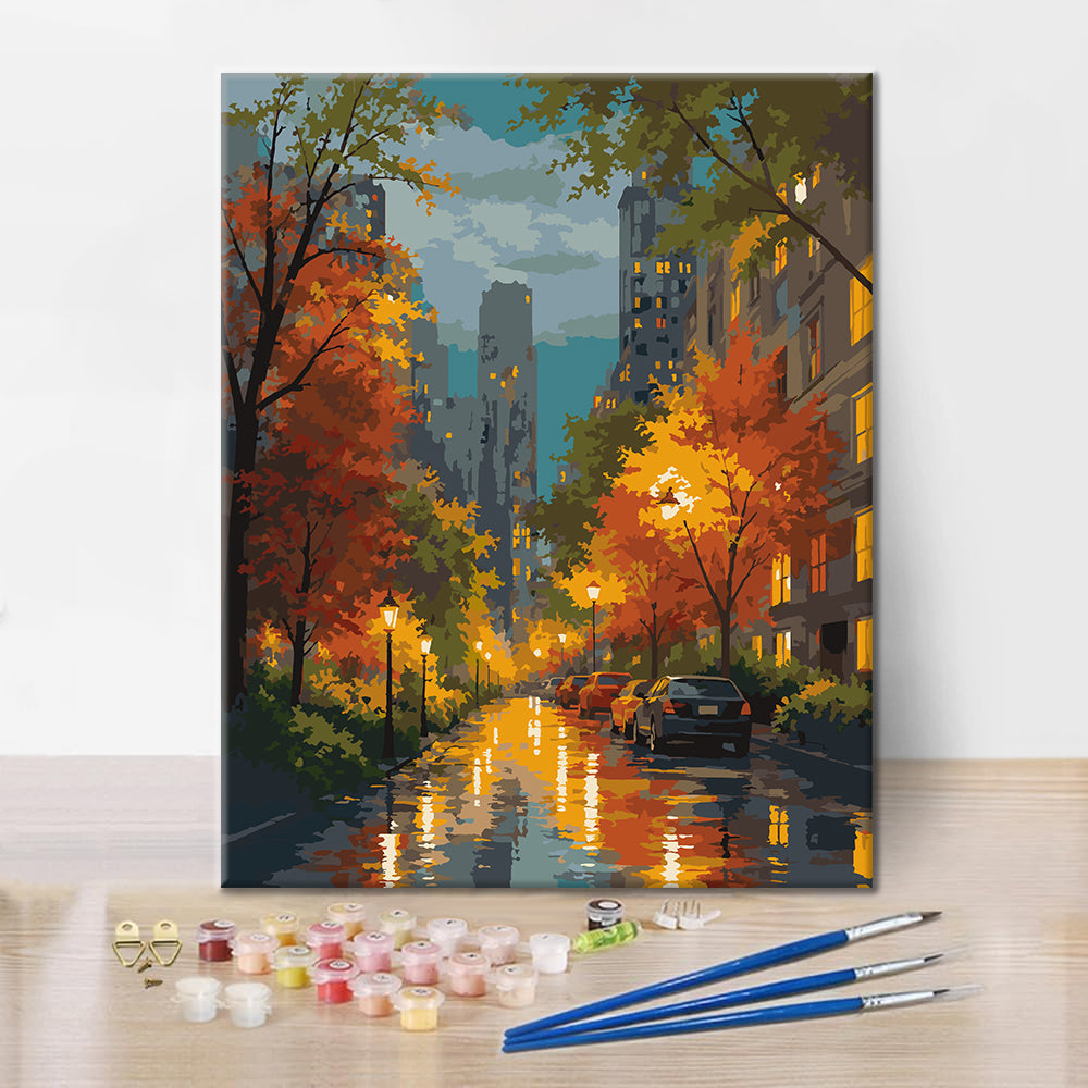 Rainy Streets - Paint by Numbers