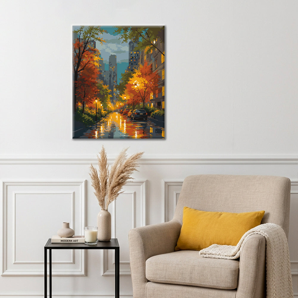 Rainy Streets - Paint by Numbers