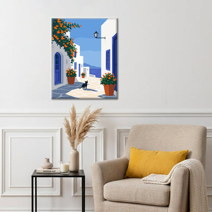 Santorini Stroll - Paint by Numbers