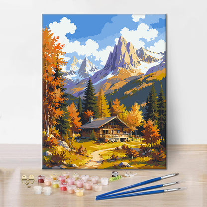 Valley Cabin - Paint by Numbers