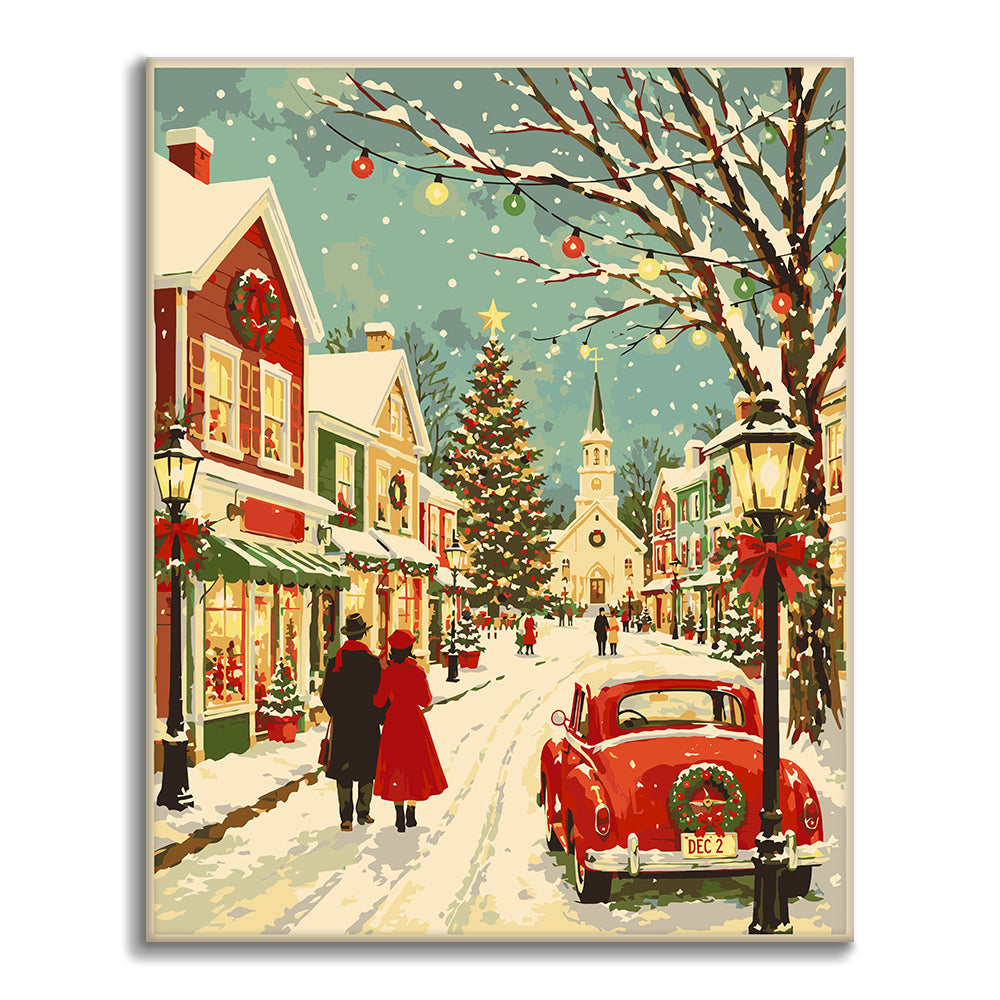 Winter Christmas Village - Paint by Numbers