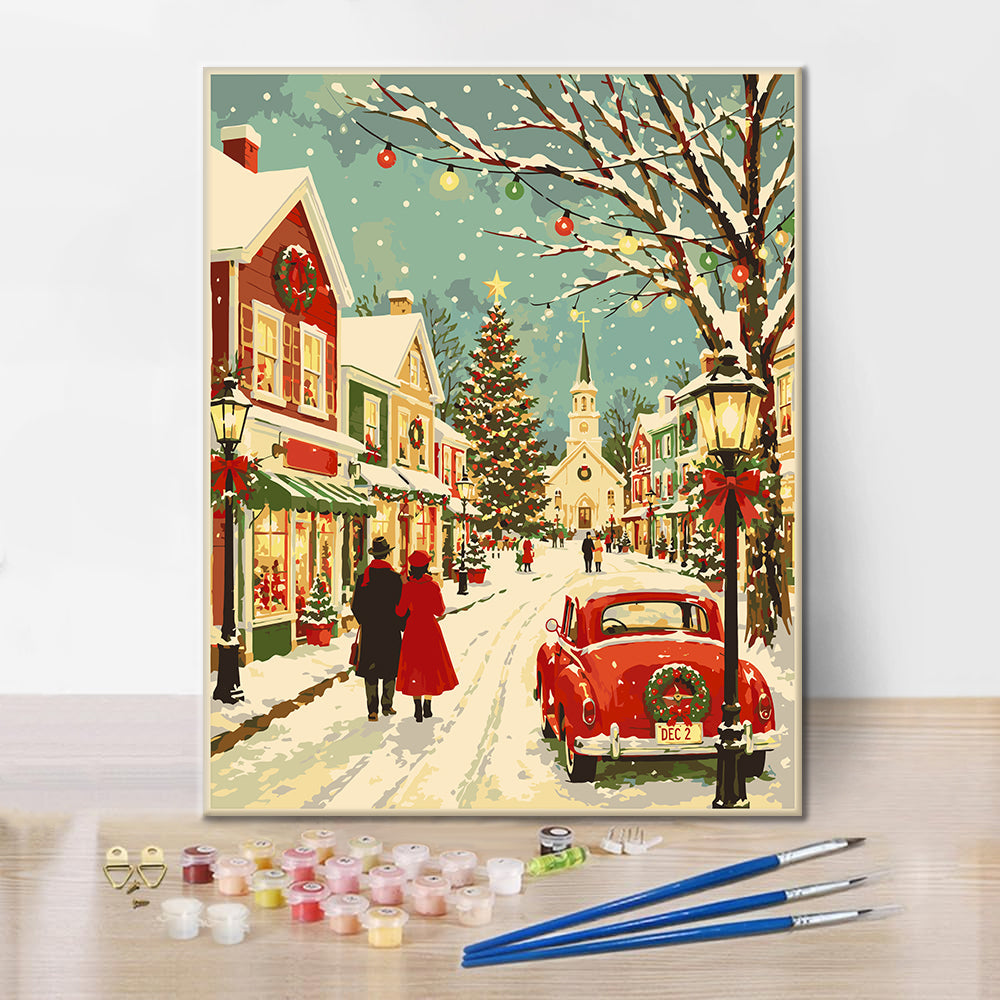 Winter Christmas Village - Paint by Numbers