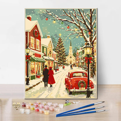 Winter Christmas Village - Paint by Numbers