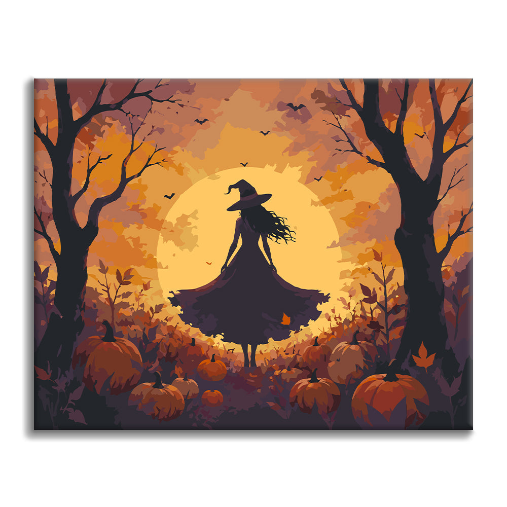 Witch Silhouette - Paint by Numbers