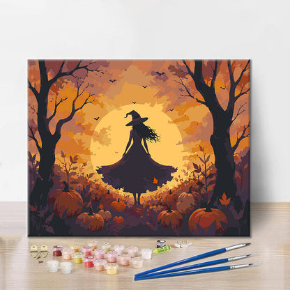 Witch Silhouette - Paint by Numbers