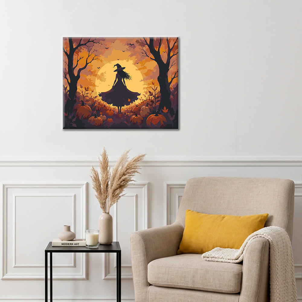 Witch Silhouette - Paint by Numbers